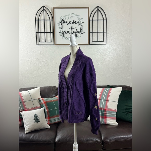 Taylor Swift Speak Now TV Taylor's Version Cardigan Purple Gold Stars Size MD/LG - Picture 13 of 16